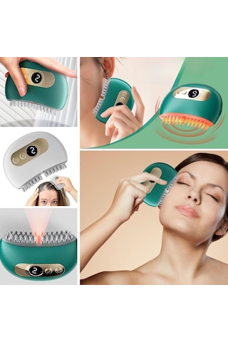 1 Adet Akıllı Elektrik Akımlı Ems Titreşimli Masaj Tarağı Kademeli Yüz Masaj Aleti Aparatı 4741 Açık Mavi