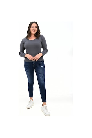 Kadın Büyük Beden Uzun Kollu Basic Bluz 1759-25 001