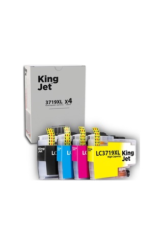 Kingjet Brother Uyumlu Mfc-j3930dw Yüksek Kapasiteli 4 Renk Takım Çipli Uyumlu Kartuş Lc3719xl