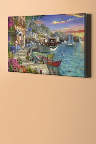 Webstyle Sayılarla Boyama Seti Kasnaklı Yunanda Bir Köy 40 X 50 Cm