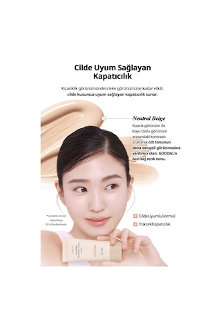 Hassas Ciltlere Uygun Kapatıcı Bb Krem Goodal Heartleaf Soothing Blemish Cover Sun Bb Spf50+ Neutral Beige