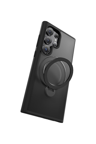 Galaxy S26 Ultra Uyumlu Kılıf M-safe Şarj Özellikli Benks Standlı Mist Protective Kapak Siyah Siyah
