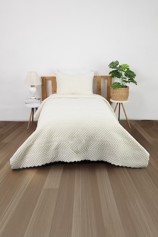 Liena Wellsoft Çift Taraflı 4 Mevsim Tek Kişilik Yatak Örtüsü - K Krem