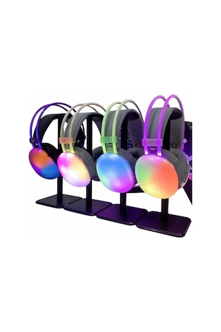 Kulak Üstü Kulaklık Kablosuz Rgb Işıklı Bluetooth Uzun Ömürlü