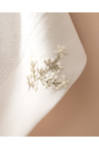 Opal Nakışlı %100 Pamuk 2'li El Havlusu - Beyaz - 30x45 Cm 8684427212257 Beyaz