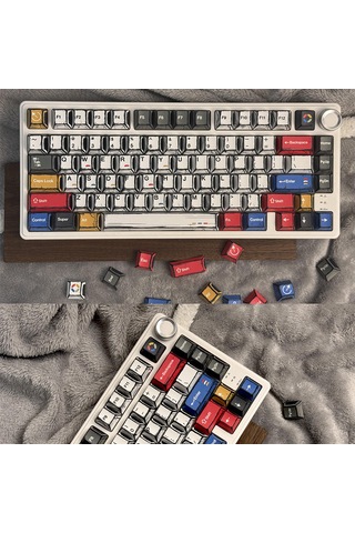 Karışık Keycaps  Yükseklik 136 Tuşları Tam Set Klasik Basit Tarzı Mekanik Klavye Keycaps 1
