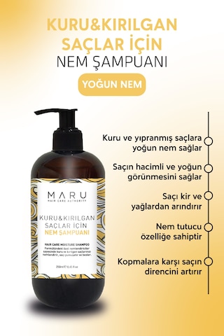 Maru Kuru Saçlar Için Yoğun Nemlendirici Bakım Şampuanı 250 Ml