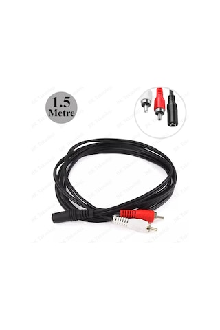 3.5Mm Dişi 2 Rca Erkek Stereo Ses Kablosu 1.5 Metre