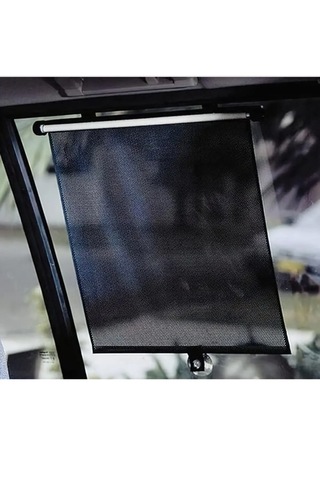 Carub Makaralı Otomatik Yan Cam Perde 2'li 36x45cm Güneşlik- Araç Cam Güneşliği Siyah