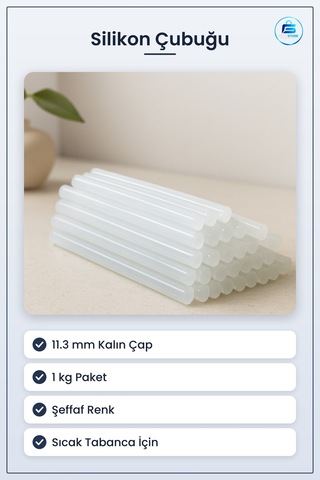 Silikon Çubuğu 11.3 Mm 1 Kg Sıcak Tabanca İçin Şeffaf Yapıştırıcı