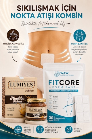 Waw Fıtcore 30 Adet Form Bant + 150g Lumiyes Hindiba Kahvesi Kombini