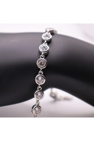 Agakulche Gümüş Zirkon Taşlı Tohum Bileklik Gümüş