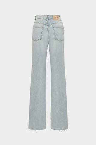 Açelyaokcu High Waist Wide Leg Kar Yıkama Geniş Paça Dikişsiz Jean Buz Mavisi