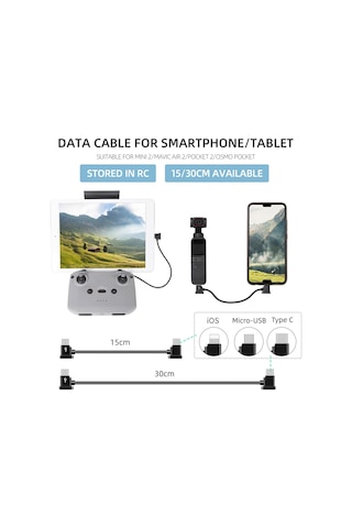 Ruicoo Djı Cihazlar İçin Type-c Kısa Veri Kablosu - Mini 2, Air 2, Pocket 2 Uyumlu