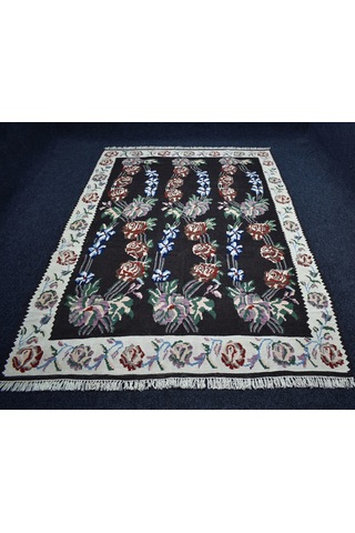 Zehra Abla Halı Yeni El Dokuma Şaheser Güllü Çiçekli Karabağ Yün Kilim 7001 Çok Renkli