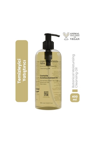 Cosmogenesis Labs Yüz ve Makyaj Temizleme Yağı 400ml - Cica ve Yeşil Çay İçerikli Nemlendirici Vegan (%5 Cica)