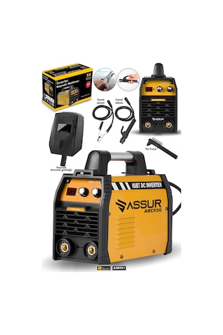 Assur Profesyonel Asr951 250 Amper Dijital Göstergeli İnverter Çanta Kaynak Makinesi Sarı