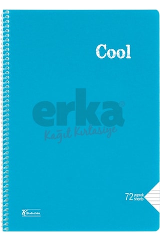 Keskin Color Cool 72 Yaprak Çizgili A5 Plastik Kapak Spiralli Def