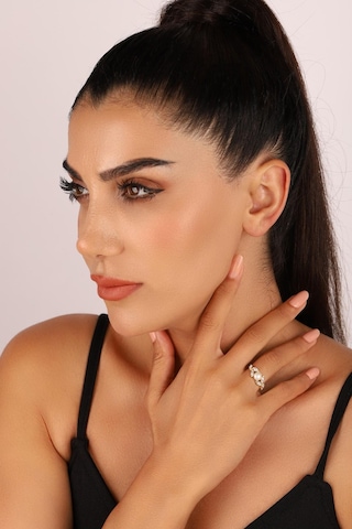 6,5 Mm Yaprak Taşlı Doğal İnci Küpe Kolye Bileklik Yüzük Dörtlü Set 8