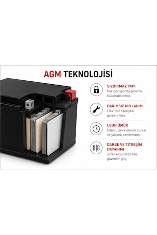 Yuasa Ytx14l-bs 12v 12ah 200a Agm Bakımsız Motosiklet Aküsü Harley