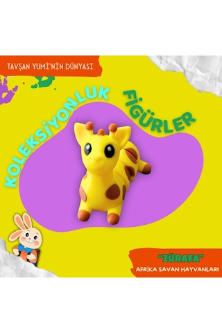 Tavşan Yumi Afrika Savan Hayvanları Koleksiyonu - 4 Parça 5-7 Cm Hareketli Oyuncaklar Ve Bilgilendirici Kartlat "