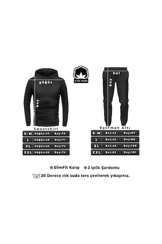 Nasa Baskılı Kıslık Eşofman Takımı Siyah