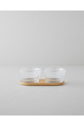 Stria Cam-bambu 3 Parça Sunumluk 11x6,5 Cm Şeffaf