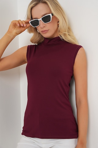 Bigdart Kadın Kolsuz Body 4348 - Bordo