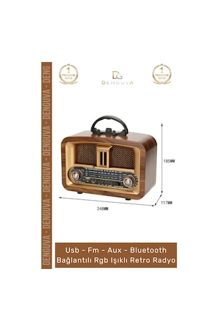 Radyo Bluetooth Fm Usb Kart Girişli Taşınabilir Everton Ses Sistemi Aux Şarjlı Nostaljik Radyo