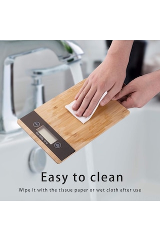 Hangfox Bambu Ve Abs Akıllı Mutfak Terazi 5kg/1g, Lcd Ekran, Birim Dönüştürme, Kabartma Fonksiyonu - Meyve, Et, Makarna Tartımı Diğer