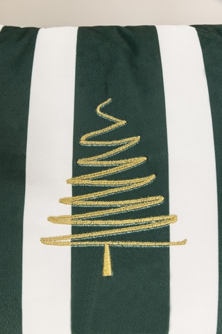 Charm Beyaz Yeşil Çam Ağacı Baskılı Kırlent 40x60 35259a Beyaz