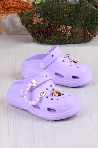 Fort Clx 6990 Plaj Deniz Havuz Terliği Hafif Rahat Esnek Kız Çocuk Terlik Mor