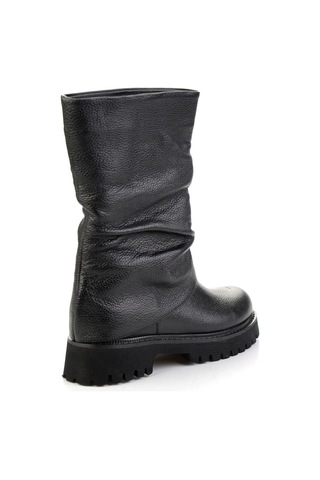 Bambi Siyah Hakiki Deri Kadın Çizme K03666075603 Siyah