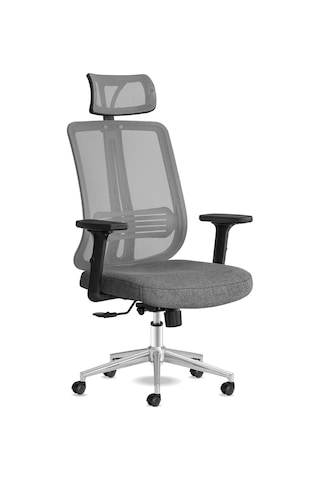 Calitteoyuncukoltuk Calitte Yönetici Çalışma Koltuğu | Spark Başlıklı | Gri Krom