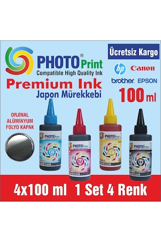 Canon Yazıcılar için 4 Renk 100 ML Mürekkep Seti Photo Print