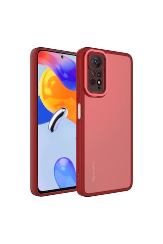 Ekılıf - Xiaomi Redmi Note 11 Pro 5g Uyumlu - Kılıf Kamera Korumalı Transparan Post Kapak - Kırmızı