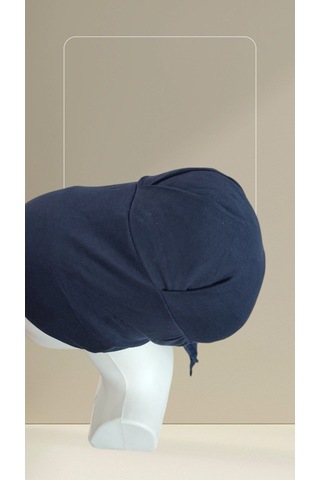 Lacivert Dikişsiz Arkadan Bağlamalı %100 Pamuk Bone Lacivert