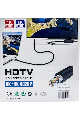 15m Hdmı Kablosu 4k 60hz, 8k, 4k 120hz Destekli Altın Kaplama Konektör Dayanıklı Pvc Kaplama