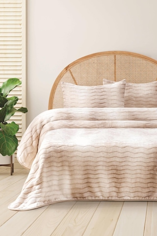 Merinos Dream Home 3 Parça Battaniye Seti Krem Krem