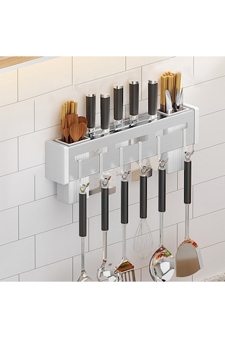 Sones Mutfak Duvara Monte Raf Delme Çubukları Tutucu, Renk: Fırçalanmış 40cm