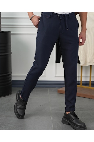 Modefendi Pamuk Likra Slim Fit Jogger Pantolon Lacivert