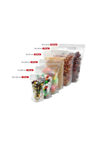 Şeffaf Doypack 13X22.5 Cm - 100 Adet N11.1072