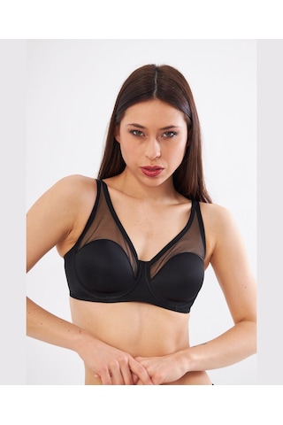 Le Jardin Linda Tül Detaylı Toparlayıcı İnce Soft Cup Sütyen B-c Siyah