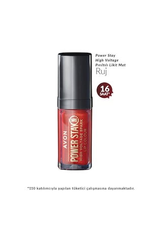 Avon Powerstay High Voltage Spark Likit Ruj Scarlet Flame