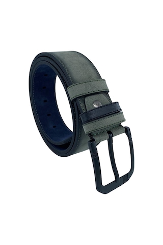 Süzer Deri 4.5 Cm. Spor Suni Deri Düz Süet Kemer Haki Kahverengi