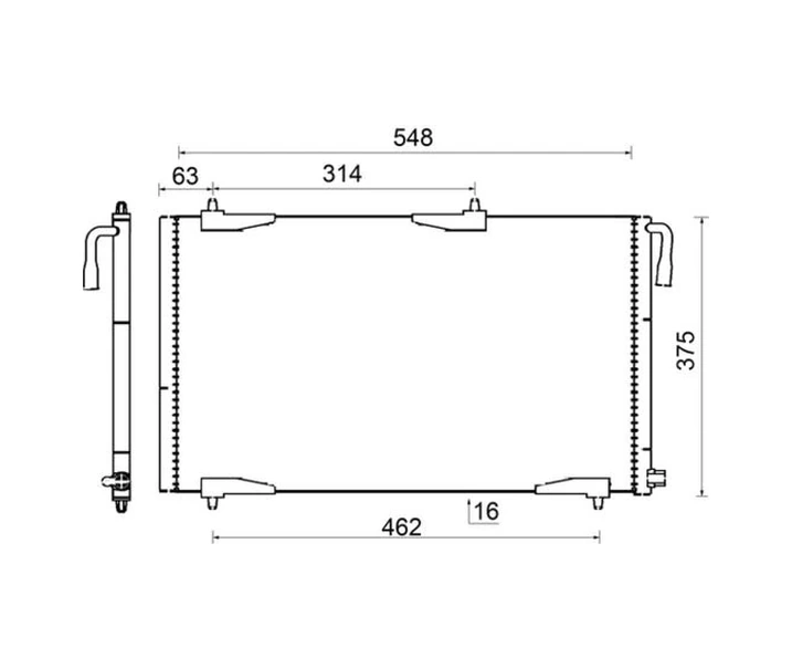 Klima Radyatörü Kondenser Peugeot P206 1998-2009 1.1-1.4-1.6-2.0-1.4hdı-1.6hdı 6455 Cj 6455 Ch 6455 Fy 9651867080