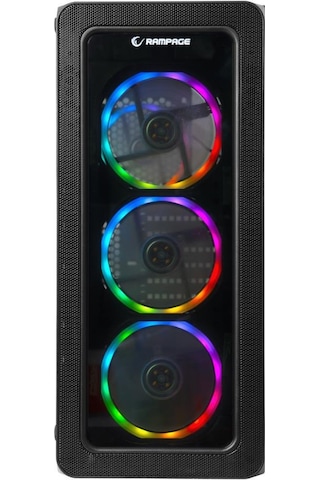 Rampage Espectro 4xRGB Fanlı 600W 80+ Bronze Mid Tower Bilgisayar Kasası Siyah
