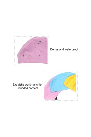 Yetişkin Su Geçirmez Pu Kaplama Esnek Yüzme Kap Uzun Saçları Kuru Tutmak Kulak Koruyucu Yüzmek Kap Siyah