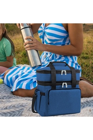 Pazly Yalıtımlı Soğutucu Torba 18l Sıcak Soğuk Taşınabilir Koyu Mavi Koyu Mavi