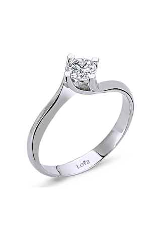 Lova D Renk 0,30 Karat Pırlanta Tektaş Yüzük - 1030096